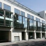 Commercial installation with black aluminium windows