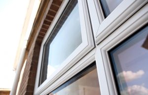 White casement window close up