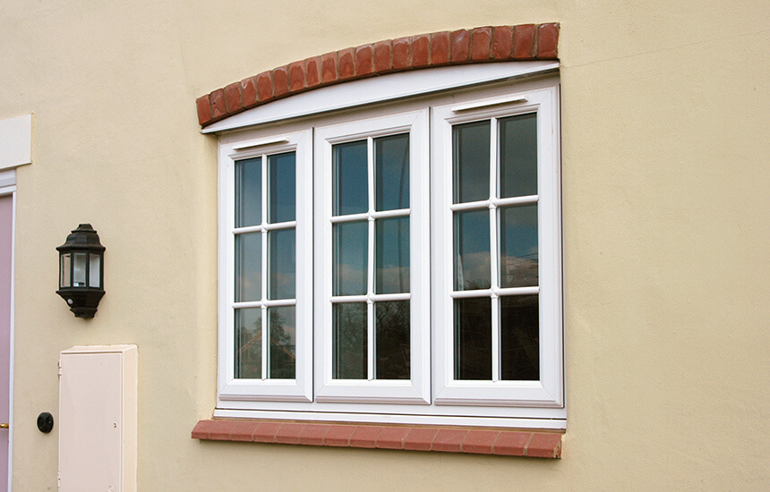 White uPVC casement window