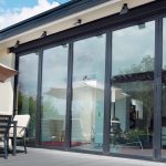 Black aluminium bifold door