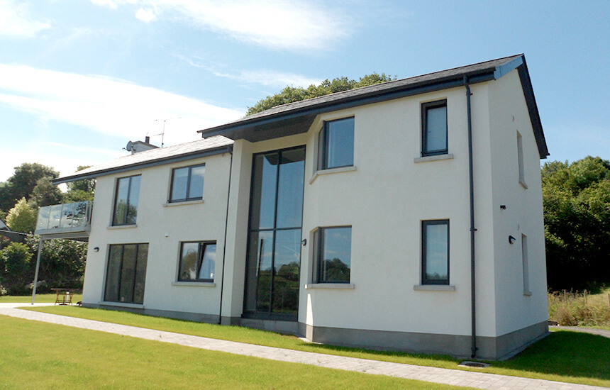 Black aluminium windows installation