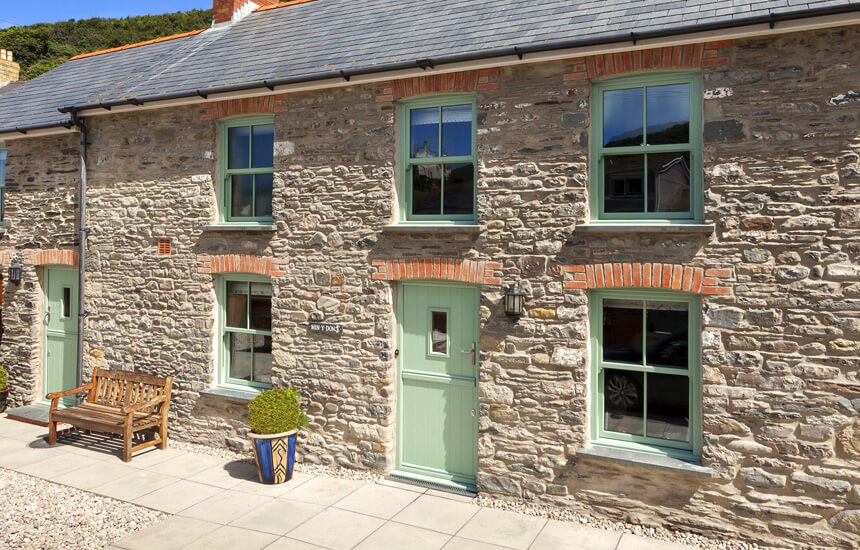 Chartwell green uPVC vertical sliders installation