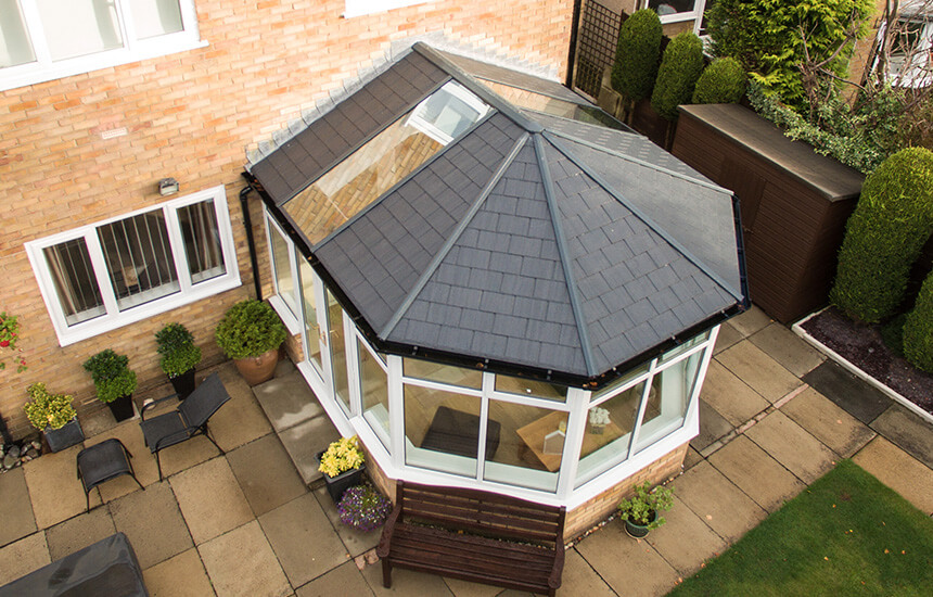 Victorian conservatory with a tiled roof