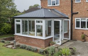 uPVC Edwardian conservatory with a tiled roof