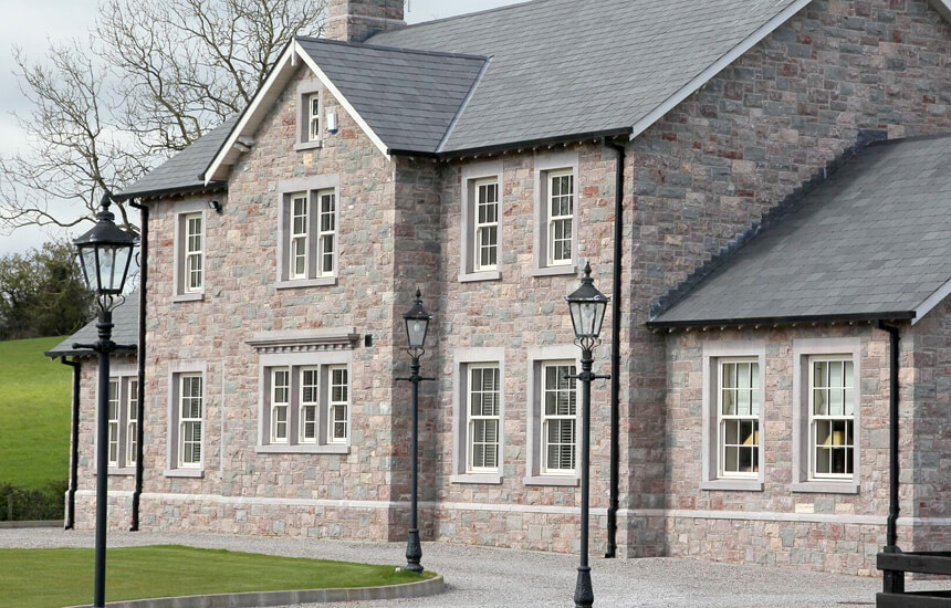 Outside a home in Northern Ireland with secure windows.