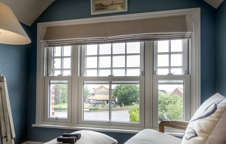 Sliding sash window interior view