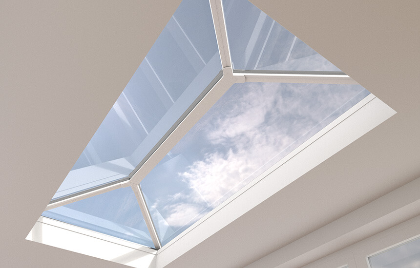 White lantern roof interior view