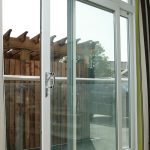 White uPVC patio door close up