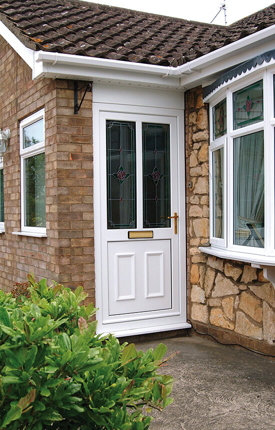 White uPVC front door installation