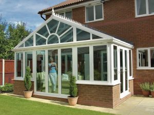 White upvc conservatory