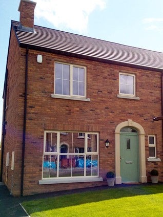 Outside a home with double glazed windows in Northern Ireland.