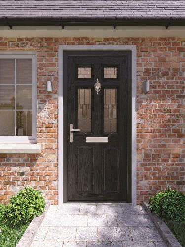 Classic black front door.