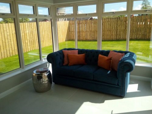 Internal view of conservatory windows