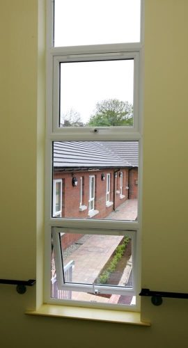 White uPVC window interior view