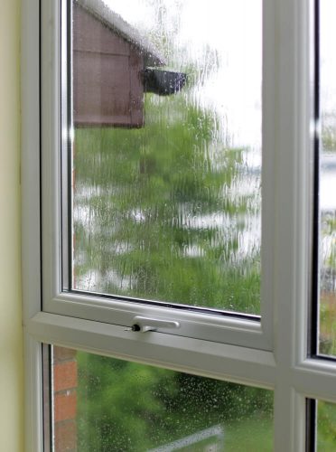 Interior view of window and hardware