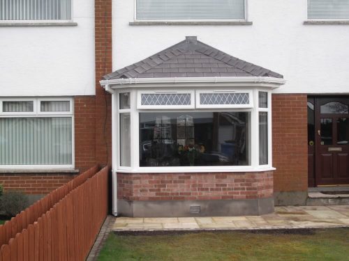 Large white bay window