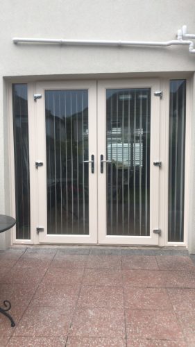 white upvc french doors