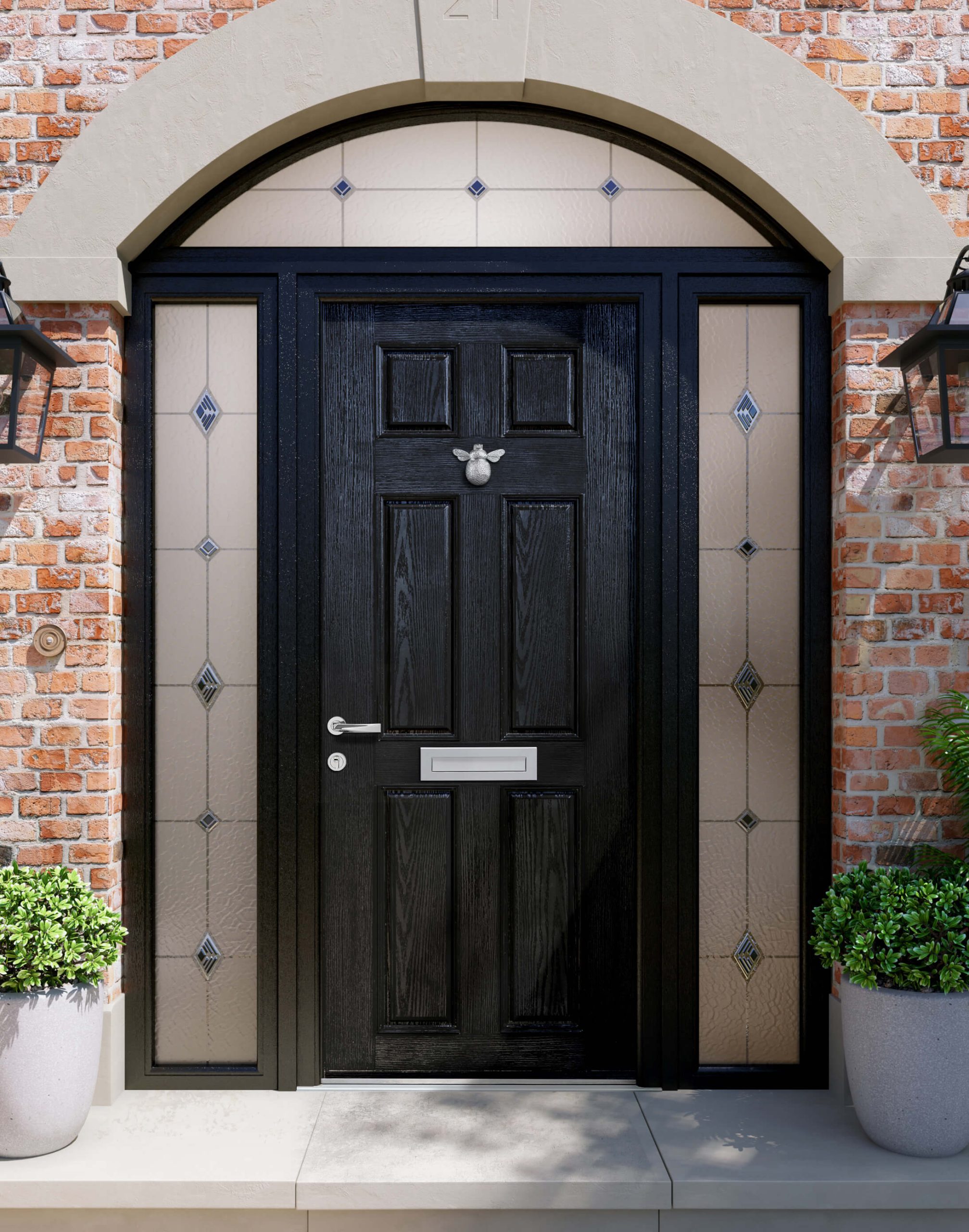 A black Apeer TRADITIONAL front DOOR