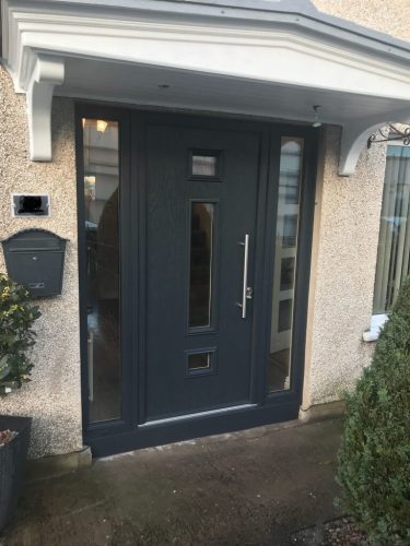 black composite front door