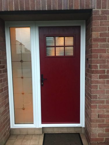 Red entrance door