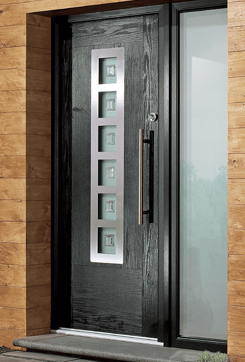 black composite front door