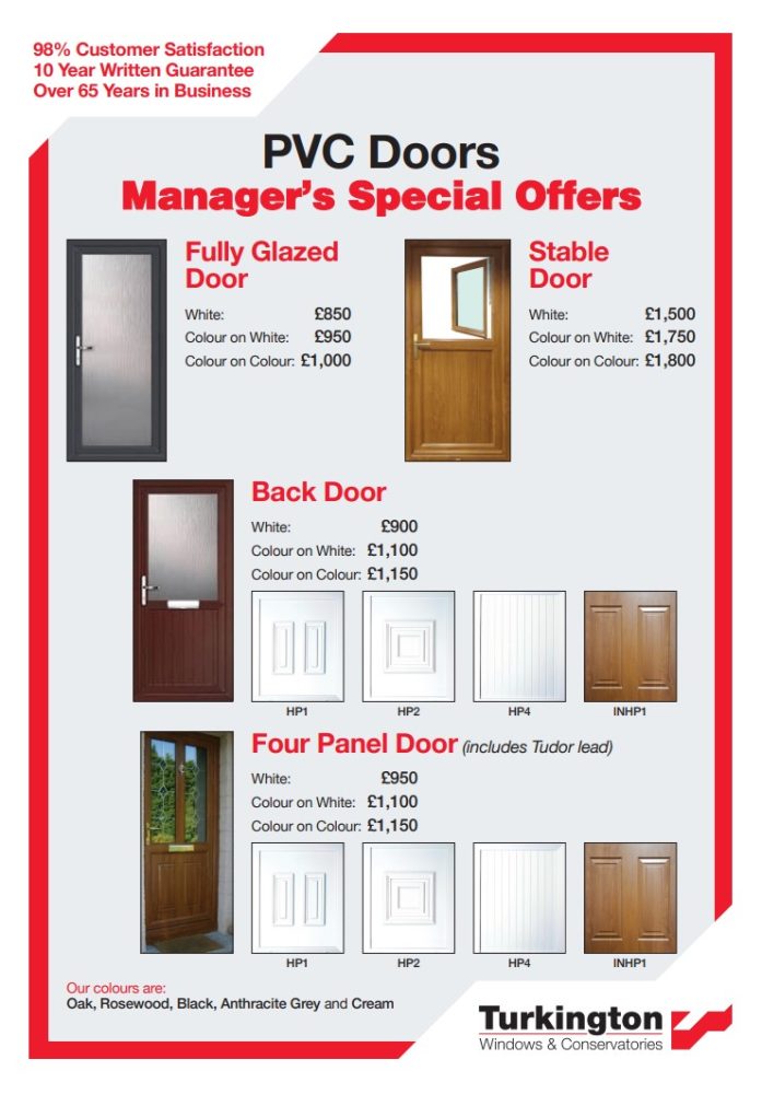 Manager's special offers door brochure