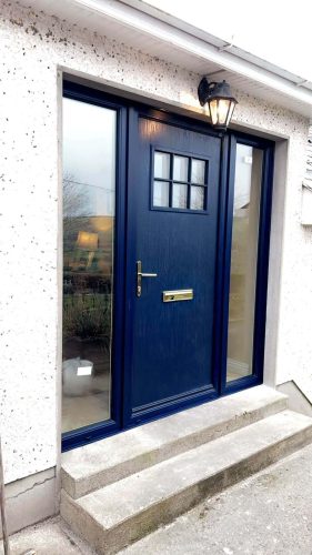 dark blue front door