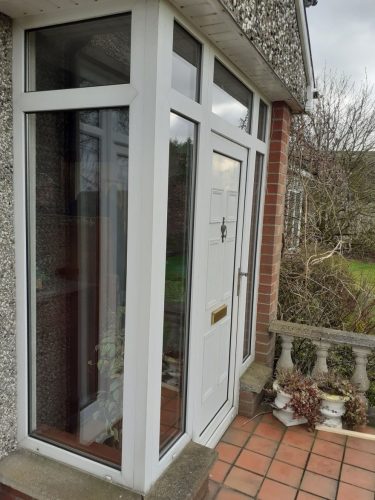 white upvc porch - before