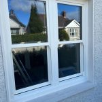 close-up of newly installed upvc sliding sash windows